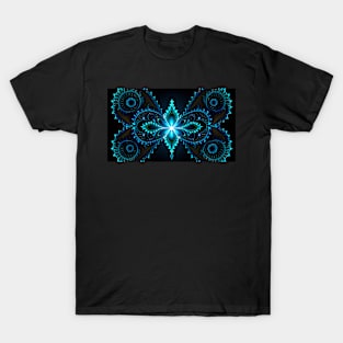 2D Mandelbrot Fractal in Blue T-Shirt